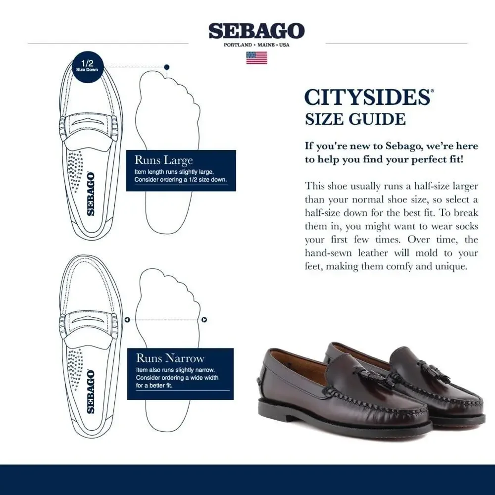 SEBAGO MEN'S CLASSIC WILL LOAFER SHOES, BROWN BURGUNDY - 12 REGULAR